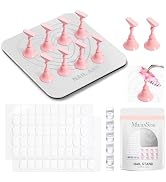 MelodySusie Nail Stand for Press Ons, Super Metal Square With Heart Pattern Magnetic Base for Pai...