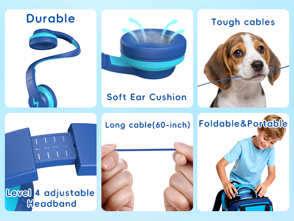 Foldable wired Kid Headphone