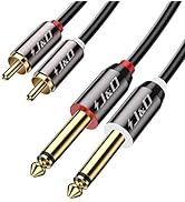 J&amp;D RCA to 1/4 Cable, Dual 1/4 inch TS to Dual RCA Stereo Audio Interconnect Cable, Gold Plated C...