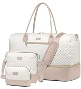 Travel Weekender Carry-on Bags for Women: Duffel Bag with Shoe Compartment | 45L Ample Space for ...