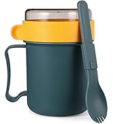 Microwavable Soup Mug with Lid and Scoop Soup to- Go Container Cereal Cup with Cover for Soups, N...