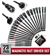 LLNDEI 23PCS Magnetic Nut Driver Set | Full Size 6-Inch Long Nut Driver Set | Metric 6-15mm, SAE ...