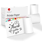 Phomemo Printer White Adhesive Thermal Sticker Paper, 50mm x 3.5m Compatible with Phomemo Q02/T02...