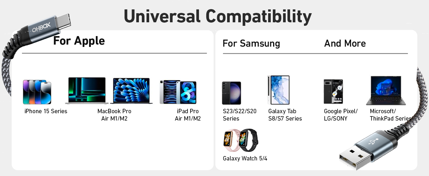 usb to usb c charging cable