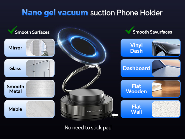 Vacuum Magnetic Car Phone Holder