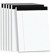 AILZFEI 300 Sheets Legal Pads 8.5 x 11 College Ruled 6-Pack White Paper Note Pad Narrow Ruled 50 ...