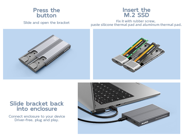 quickly install and remove SSDs, plug and play