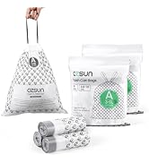 Cesun Code A Drawstring Trash Bags 90 Count, Pre Cut 1.6 Gallon / 6 Liter Small Bathroom Trash Ca...