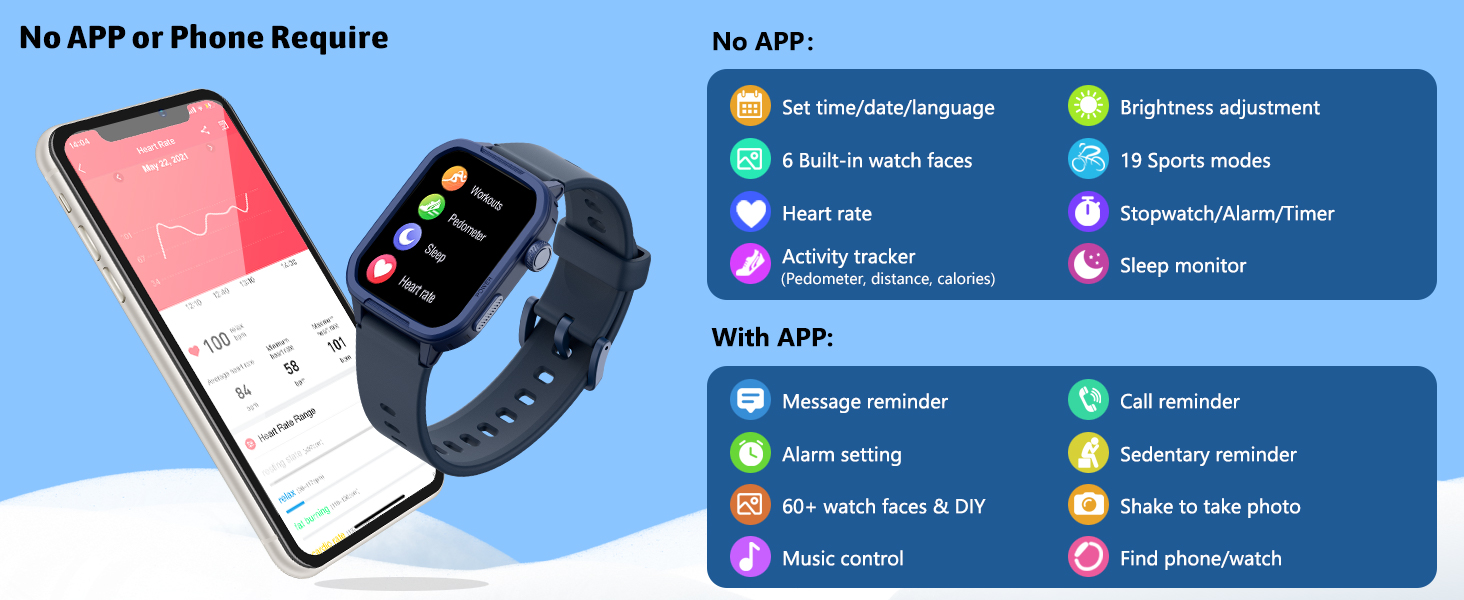 Children samrt watches: Functions of no app and phone require
