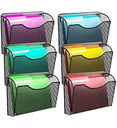 MINDEPOT Mesh Hanging Wall File Holders, Vertical Mounted File Holder,Wall Basket Mail Organizer ...