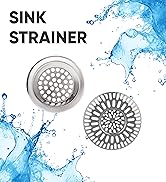 Shower Drain Hair Catchers - Bathtub Drain Covers 2 Pcs - Stainless Steel &amp; Plastic Sink Strainer...