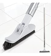 Grout Brush with Long Handle - Heavy Duty Cleaner &amp; Grout Scrubber Tool - Deep Cleaning Hard Wood...