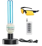 36Watts UV Sanitizer Lamp with Remote Control Powerful UVC Light with E26 Base for Basement/Bedro...
