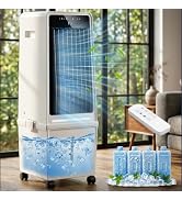 Uthfy 1800CFM Portable Air Conditioner with 4.2 Gal Detachable Water Tank, Windowless Swamp Coole...
