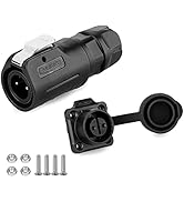 CNLINKO M12 Waterproof Connector PBT Plastic DC 12V Cable Panel Mount For AV System (2pin)