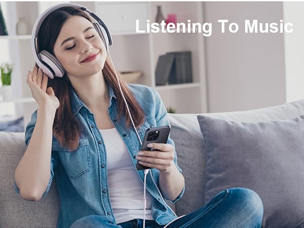 USB C to 3.5mm Headphone Jack Adapter USB C to Aux Audio Dongle Cable Cord 