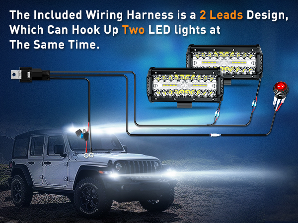 led Light bar with wiring harness