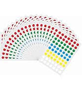 HYBSK 1400pcs Color Coding Dot Labels 1/3 inch Assorted Colors 8mm 20 Sheets 5 Colors Round Codin...