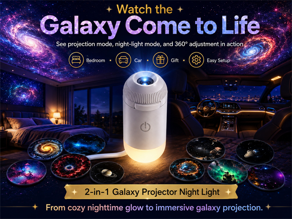 Galaxy Projector Star Sunset Lamp Space Night Light for Bedroom Aurora Planetarium De Galaxias para 