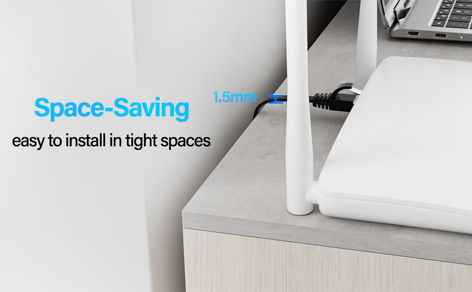 flat network cable cat6 black