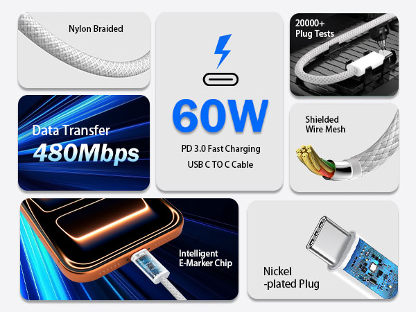 iPhone 17 16 15 Charger Fast Charging 10FT - 40W USB C Charger Block with Type C Cable