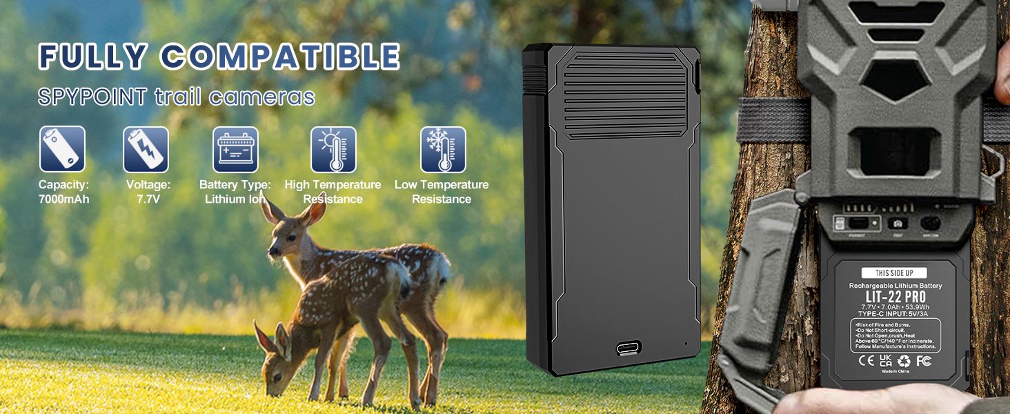 FULLY COMPATIBLE SPYPOINT trail cameras