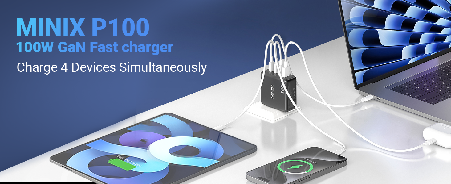 100watt type c charger gan travel charger,pd + qc ac adapter,100w usb c power adapter,euro plug