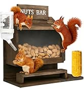 Squirrel Feeders for Outside, Nut Bar Squirrel Feeder, Squirrel Picnic Table Peanut Corn Cob Feed...