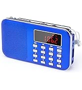 Mini Portable Radio AM FM Pocket Radio with MP3, LED Flashlight, Digital Radio Speaker Support Mi...