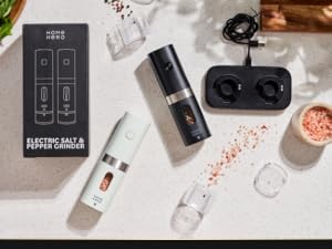 Salt and pepper grinder with easy refill compartment