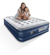 Queen Air Mattress with Built in Pump,18" Raised Blow up Air Bed,3 Mins Quick Self-Inflation/Defl...