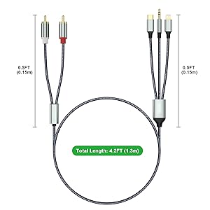 USB-C to 2 RCA Cables