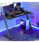 Pazidom Gaming Desk 47 Inch Z-Shaped Gaming Computer Desk Modern Ergonomic PC Computer Table Home...