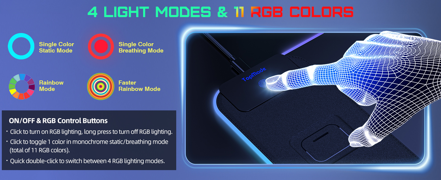 4 light modes &amp;amp; 11 rgb colors