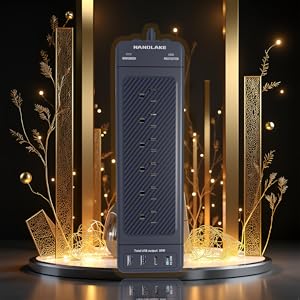 Long cord Power Strip,Heavy duty Surge Protector 4800J 15A,10ft Extension Cord 18AC 4USB Ports 