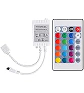 SUPERNIGHT 24 Key IR Remote Controller, DC 12V 6A Dimmer Box for RGB SMD 3528 5050 LED Strip Lights