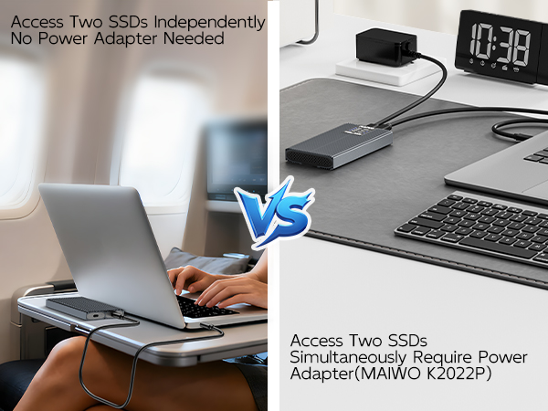 2 Bay M.2 NVMe SSD Enclosure USB 3.1 Gen2 Type-C 10Gbps Support M Key B&amp;M Key Aluminum Case