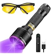 ALONEFIRE SV41 395nm UV Flashlight 10W Rechargeable Blacklight Black Light Urine Detector for Res...