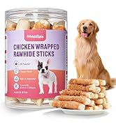 Whiskopia Dog Rawhide Chews Chicken Wrapped Rawhide Dog Treats Long-Lasting Chew Sticks for Teeth...