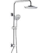 BRIGHT SHOWERS Rain Shower heads system including rain fall shower head and handheld shower head ...