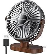 SWEETFULL 6.5 Inch USB Small Desk Fan, 3 Speeds Quiet Portable Desktop Table Fan, 360° Adjustment...