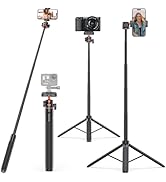 VRIG 55" Extendable Phone Tripod Selfie Stick 360° Ball Head Camera Tripod with 2 in 1 Phone Clip...