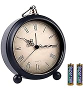 pxy 4 Inch Alarm Clocks for Bedrooms Battery Operated (Battery Include),Classic Silent Non Tickin...