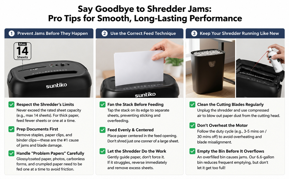 Jam-resistant paper shredder