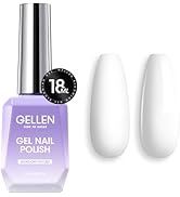 Gellen White Gel Nail Polish, 18ml Milky White Gel Polish Soak off Nail U V LED Cured, Chip Resis...