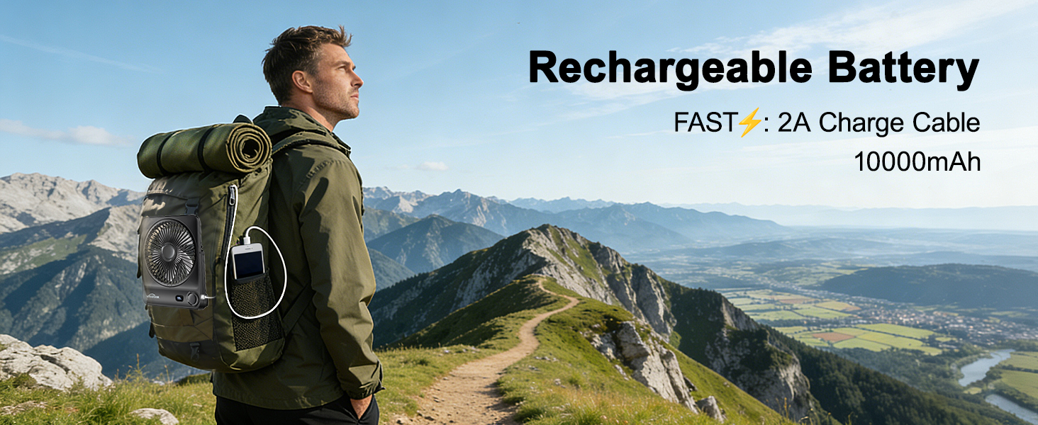 portable fans rechargeable travel desk battery mini small cruise usb powered