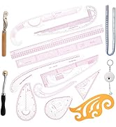SOUJOY 15 Pieces Pattern Sewing Rulers Set, Plastic Sew French Curve Ruler, Clear DIY Cutting Dra...