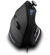 Vertical Mouse, Ergonomic USB Wired Vertical Mouse with [5 D Rocker] [10000 DPI] [11 Programmable...
