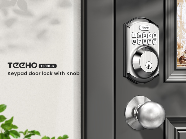 keyless entry door lock with knob