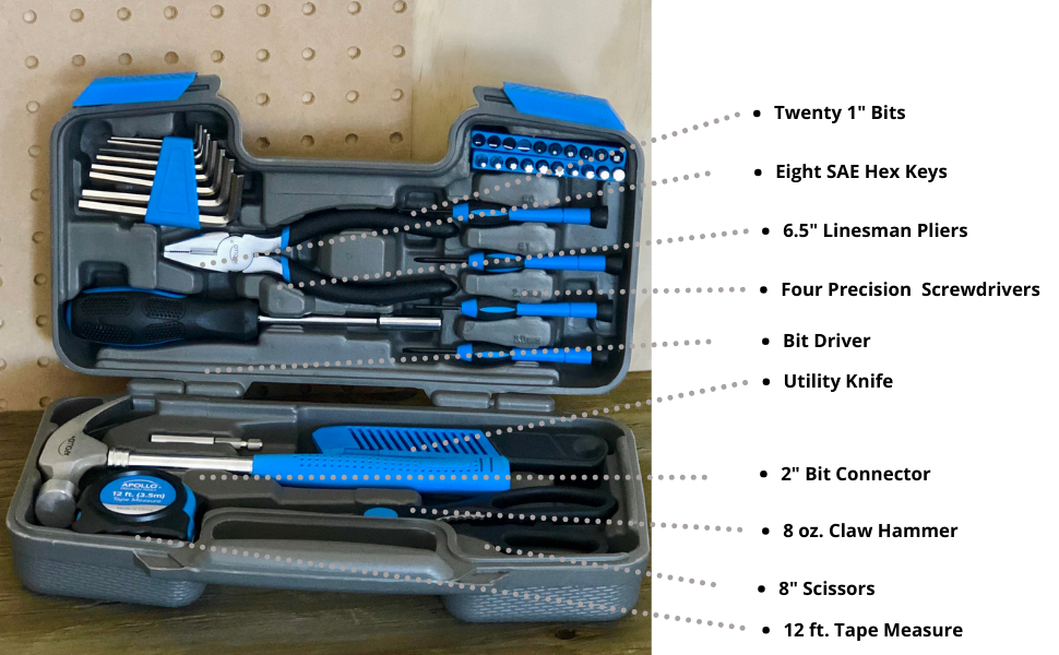 Apollo Tools 39 piece general tool set